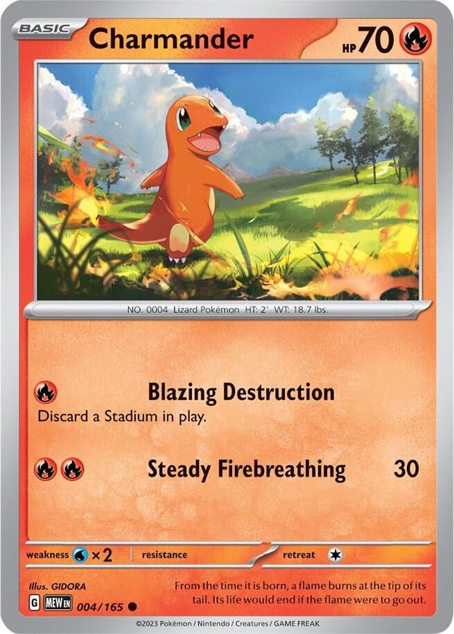 Charmander Common Regular MEW 004/165 NM