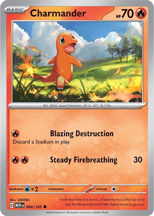 Charmander Common Regular MEW 004/165 NM