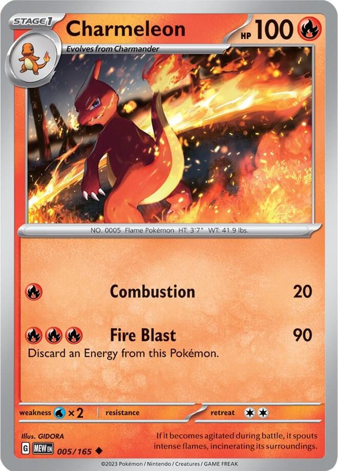 Charmeleon Uncommon Regular MEW 005/165 NM