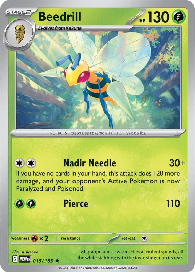 Beedrill Rare Holo MEW 015/165 NM