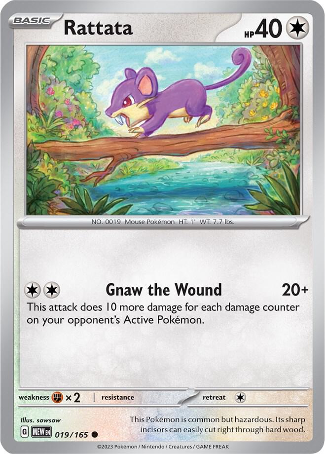 Rattata Common Regular MEW 019/165 NM