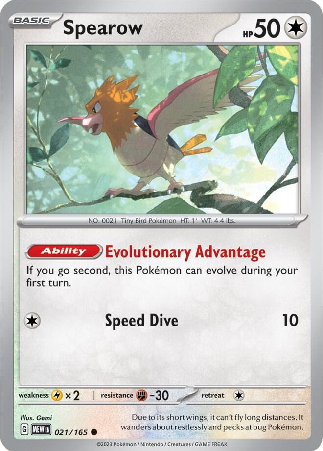 Spearow Common Regular MEW 021/165 NM