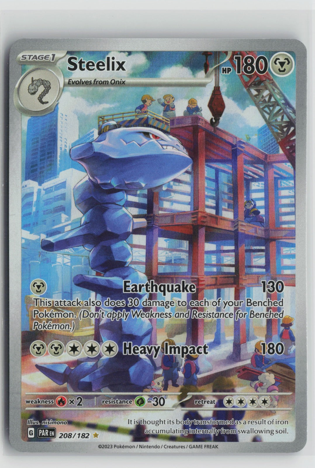 Steelix - Illustration Rare Holo PAR 208/182 NM