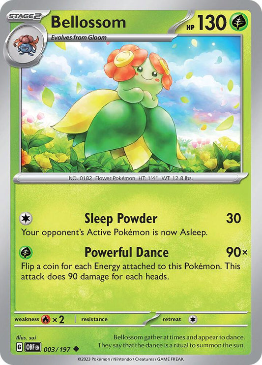 Bellossom Uncommon Regular OBF 003/197 NM
