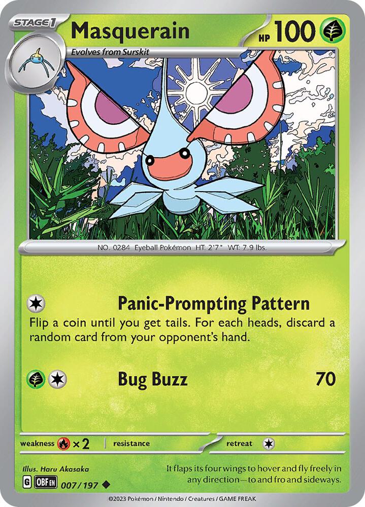 Masquerain Uncommon Regular OBF 007/197 NM
