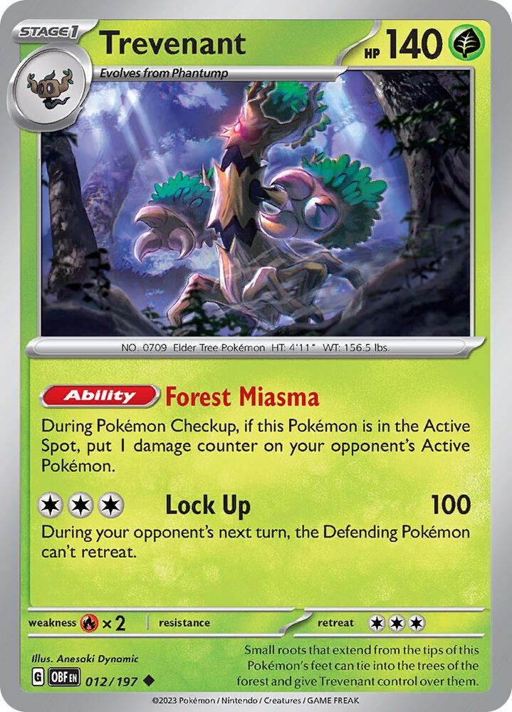 Trevenant Uncommon Regular OBF 012/197 NM