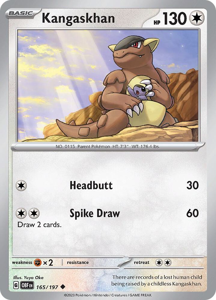 Kangaskhan Uncommon Regular OBF 165/197 NM