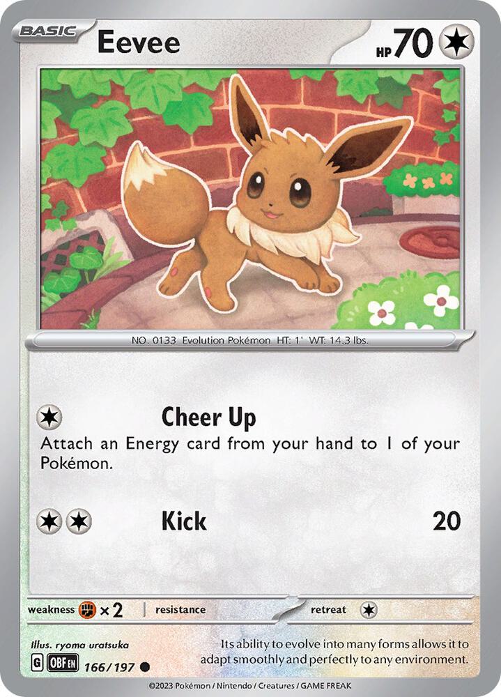 Eevee Common Regular OBF 166/197 NM