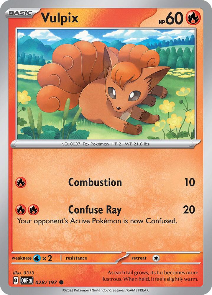 Vulpix Common Regular OBF 028/197 NM