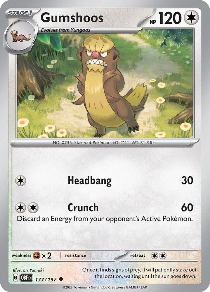 Gumshoos Uncommon Regular OBF 177/197 NM