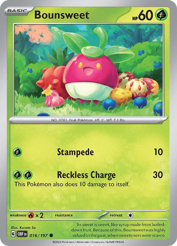 Bounsweet Common Regular OBF 016/197 NM