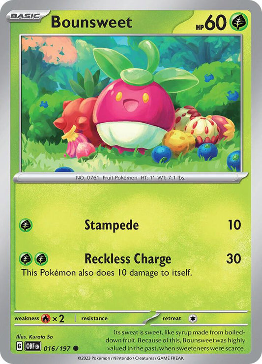Bounsweet Common Reverse Holo OBF 016/197 NM