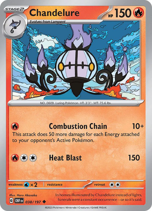 Chandelure Uncommon Regular OBF 038/197 NM