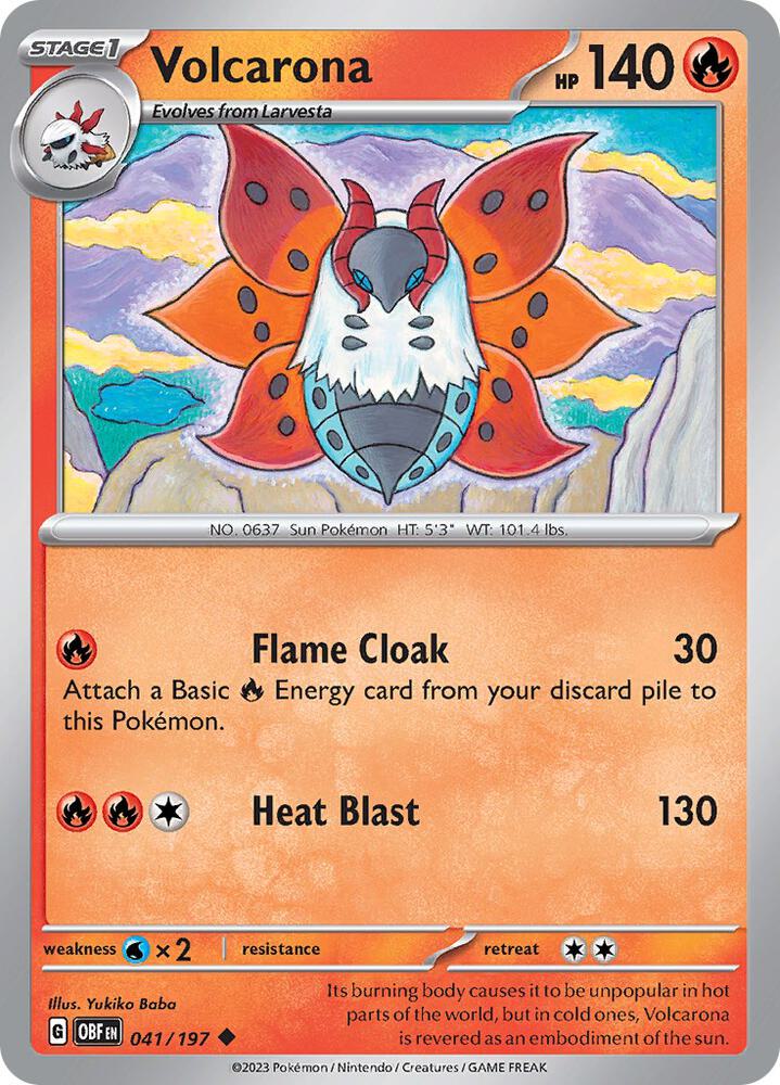 Volcarona Uncommon Reverse Holo OBF 041/197 NM