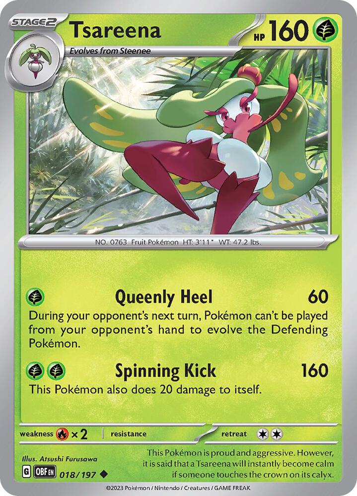 Tsareena Uncommon Regular OBF 018/197 NM