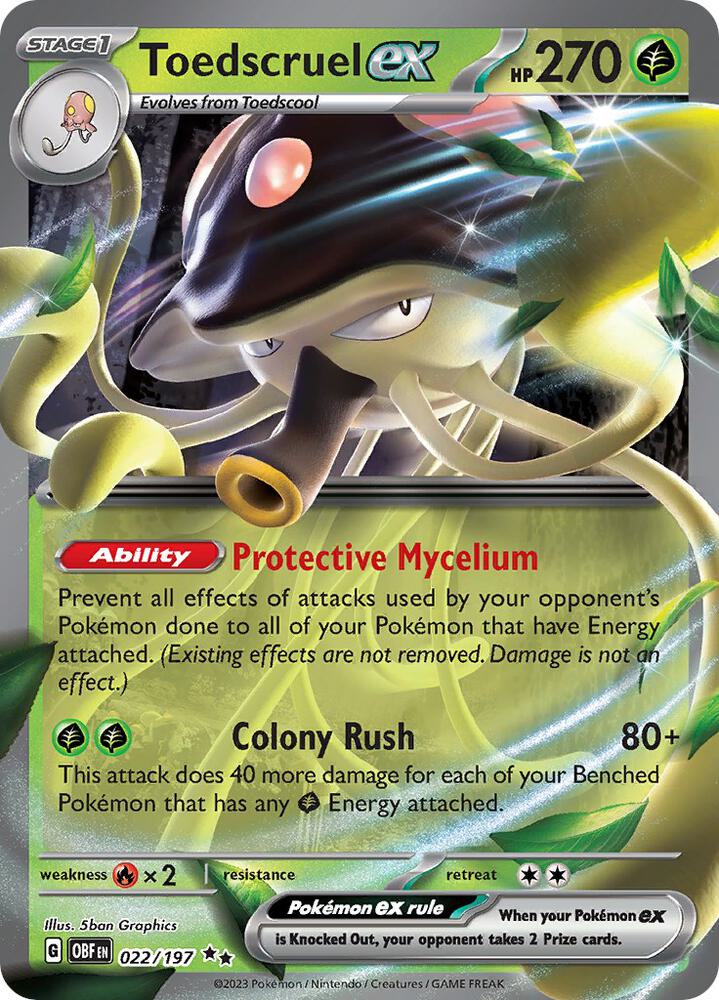 Toedscruel ex Double Rare Holo OBF 022/197 NM