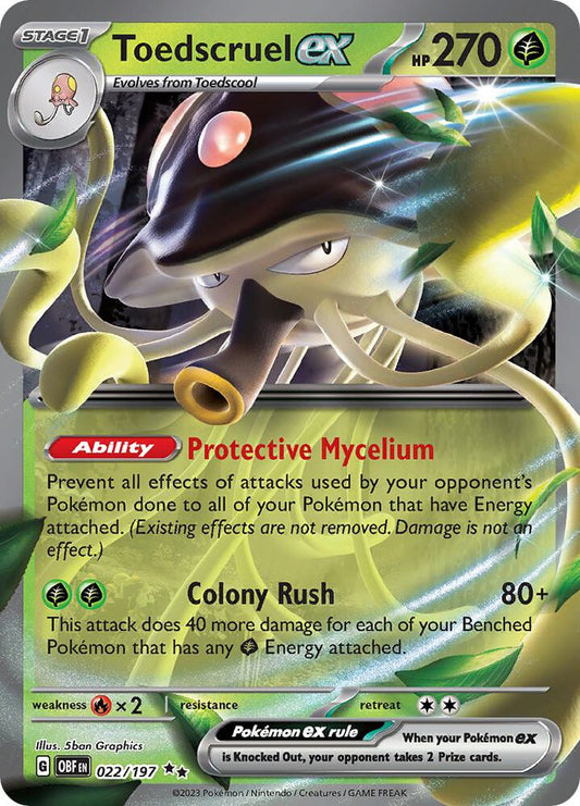 Toedscruel ex Double Rare Holo OBF 022/197 NM