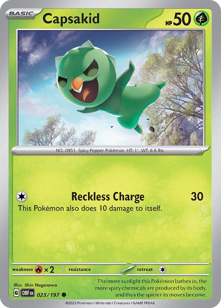 Capsakid Common Reverse Holo OBF 023/197 NM