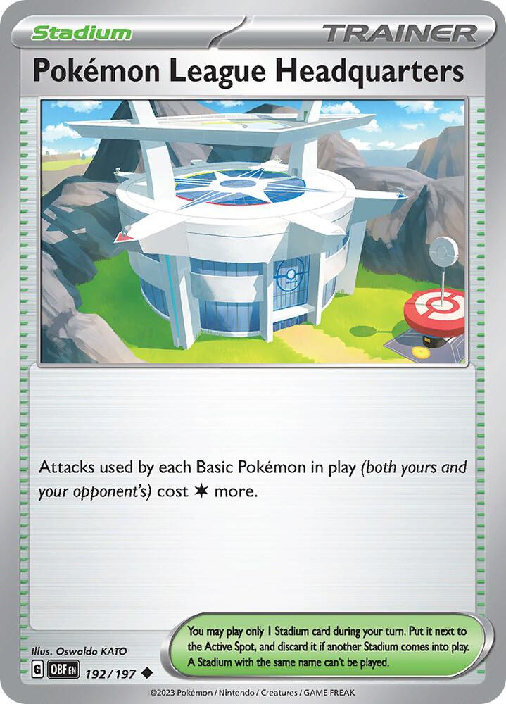 Pokemon League Headquarters Uncommon Regular OBF 192/197 NM