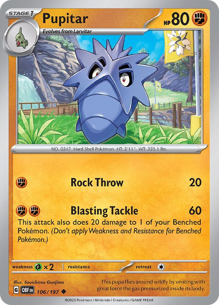 Pupitar Uncommon Reverse Holo OBF 106/197 NM
