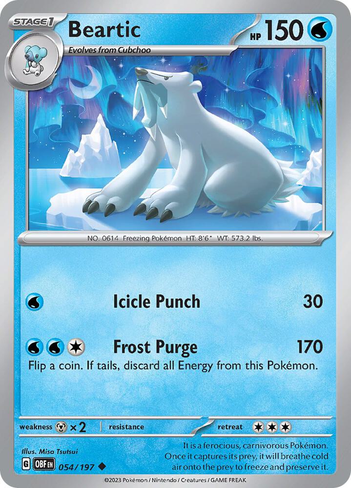 Beartic Uncommon Regular OBF 054/197 NM