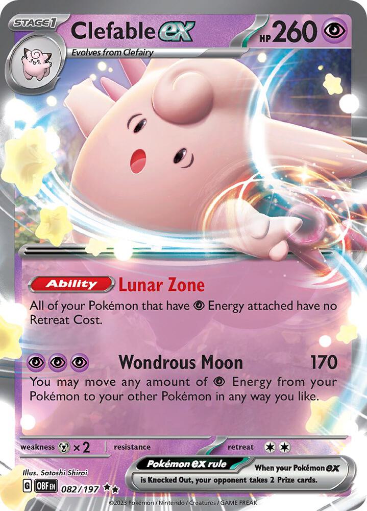 Clefable ex Double Rare Holo OBF 082/197 NM