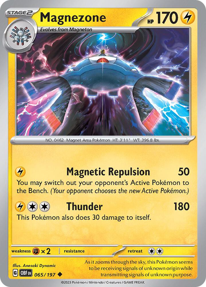 Magnezone Uncommon Reverse Holo OBF 065/197 NM