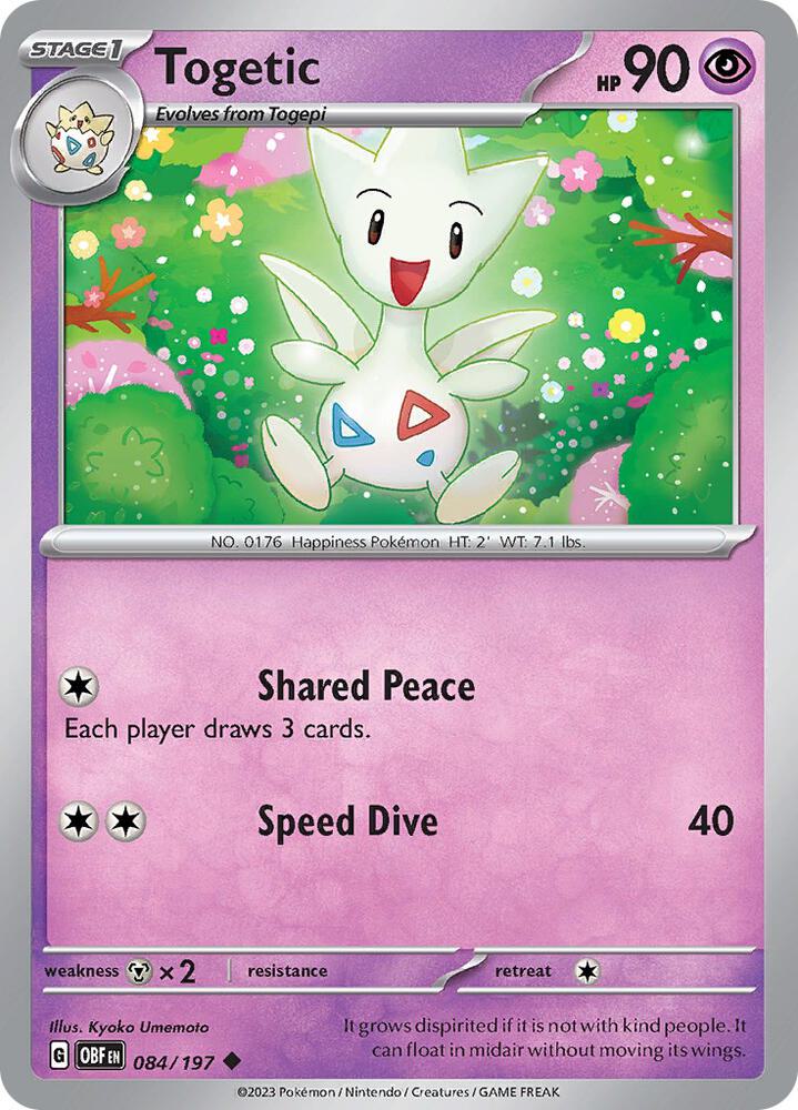Togetic Uncommon Regular OBF 084/197 NM