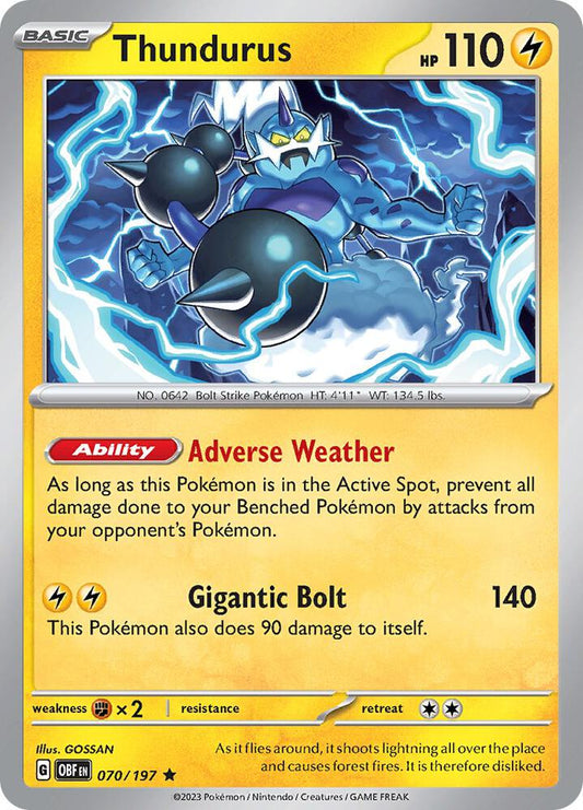 Thundurus Rare Holo OBF 070/197 NM