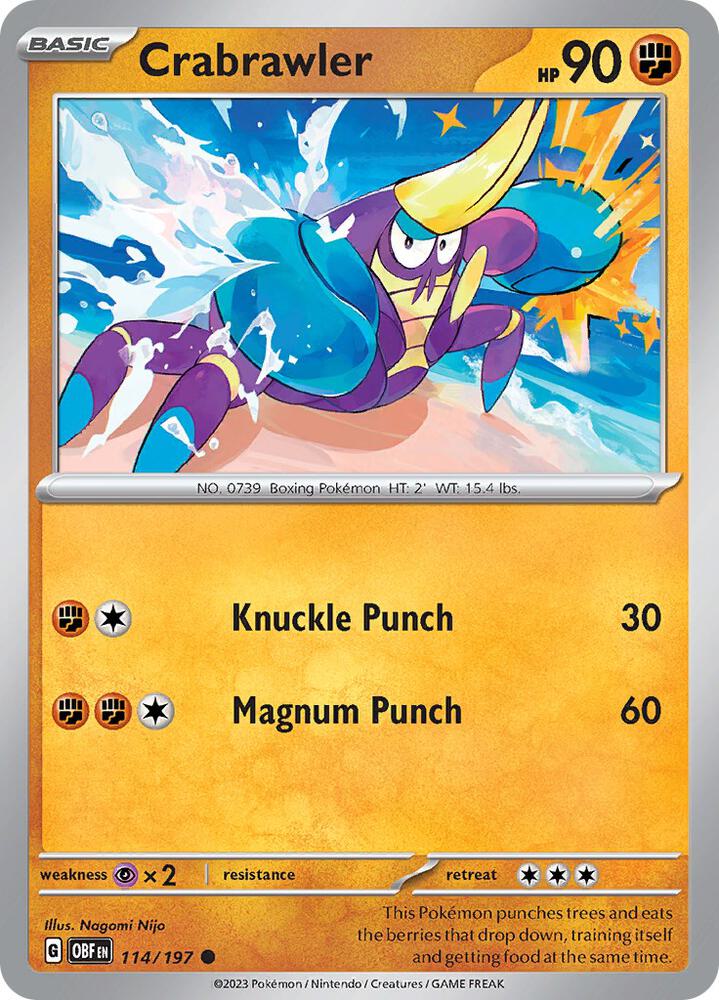 Crabrawler Common Reverse Holo OBF 114/197 NM