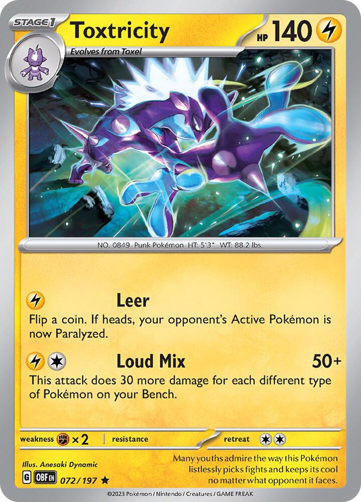Toxtricity Rare Holo OBF 072/197 NM