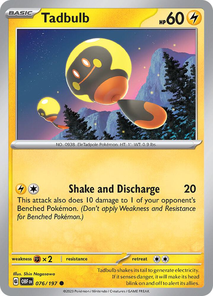 Tadbulb Common Reverse Holo OBF 076/197 NM