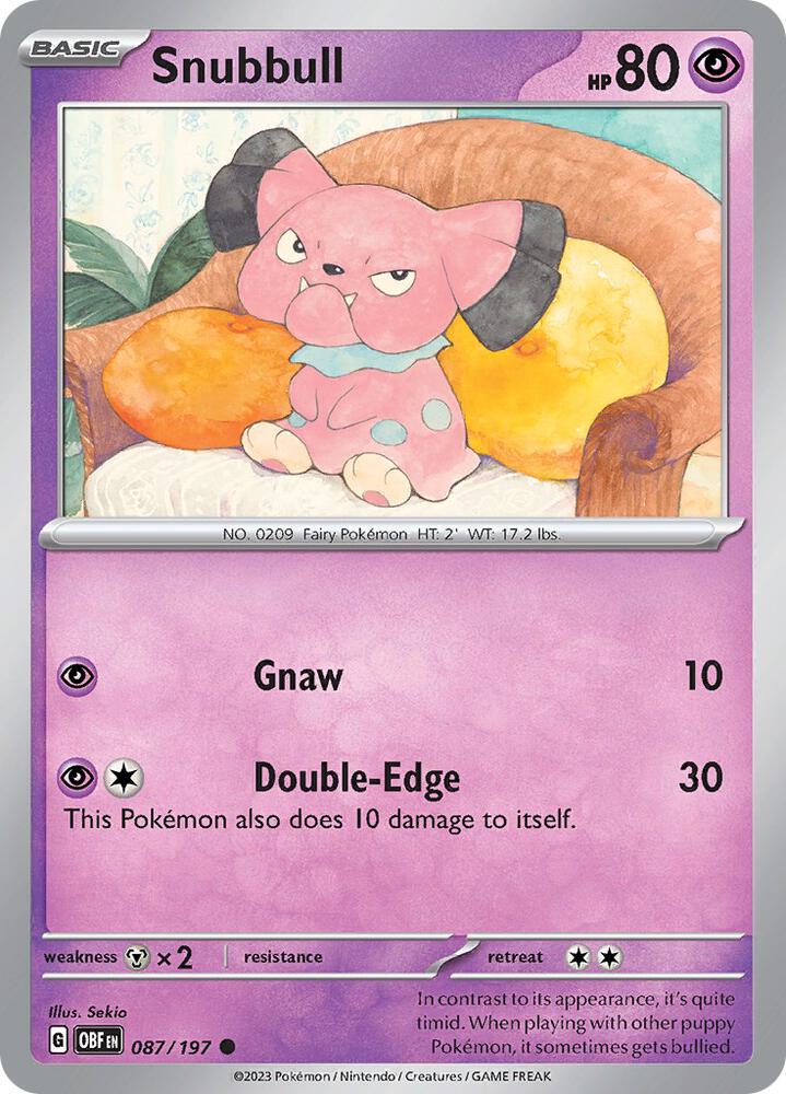 Snubbull Common Regular OBF 087/197 NM