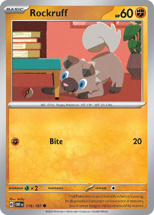 Rockruff Common Regular OBF 116/197 NM