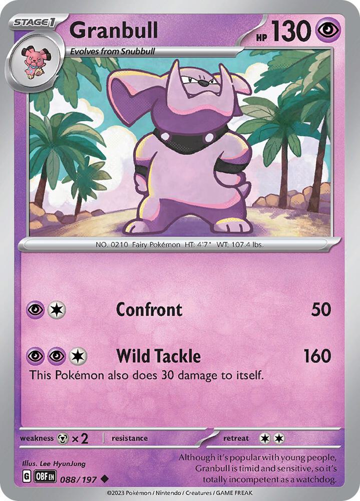 Granbull Uncommon Regular OBF 088/197 NM