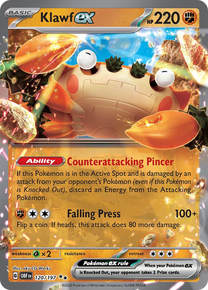 Klawf ex Double Rare Holo OBF 120/197 NM