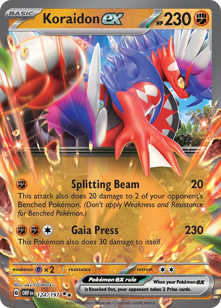 Koraidon ex Double Rare Holo OBF 124/197 NM