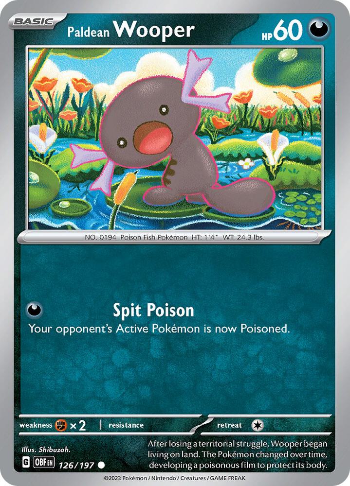 Paldean Wooper Common Regular OBF 126/197 NM