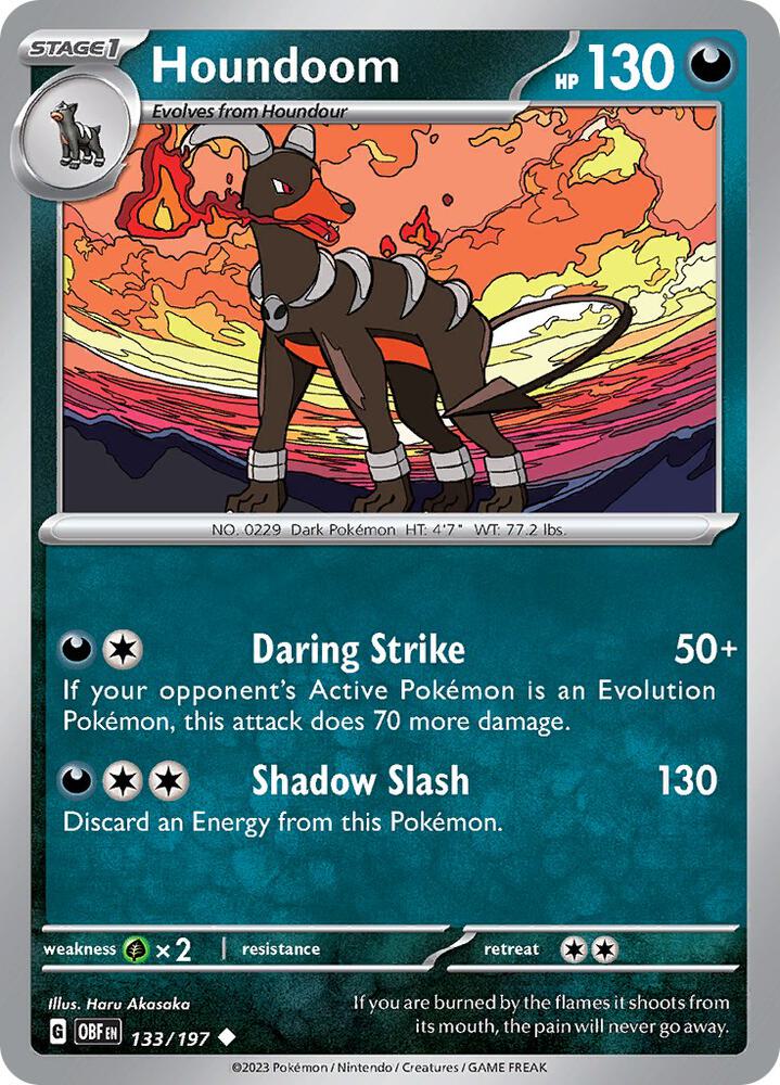 Houndoom Uncommon Regular OBF 133/197 NM
