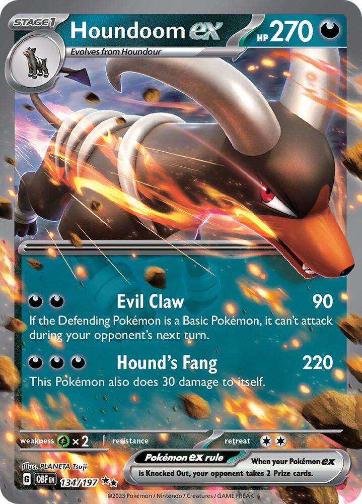 Houndoom ex Double Rare Holo OBF 134/197 NM
