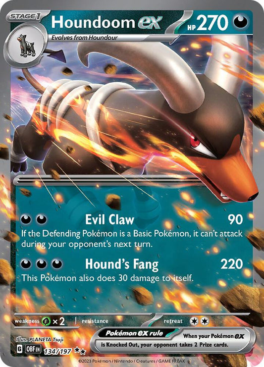 Houndoom ex Double Rare Holo OBF 134/197 NM