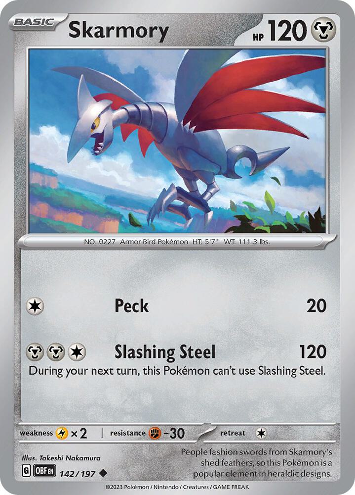 Skarmory Uncommon Regular OBF 142/197 NM