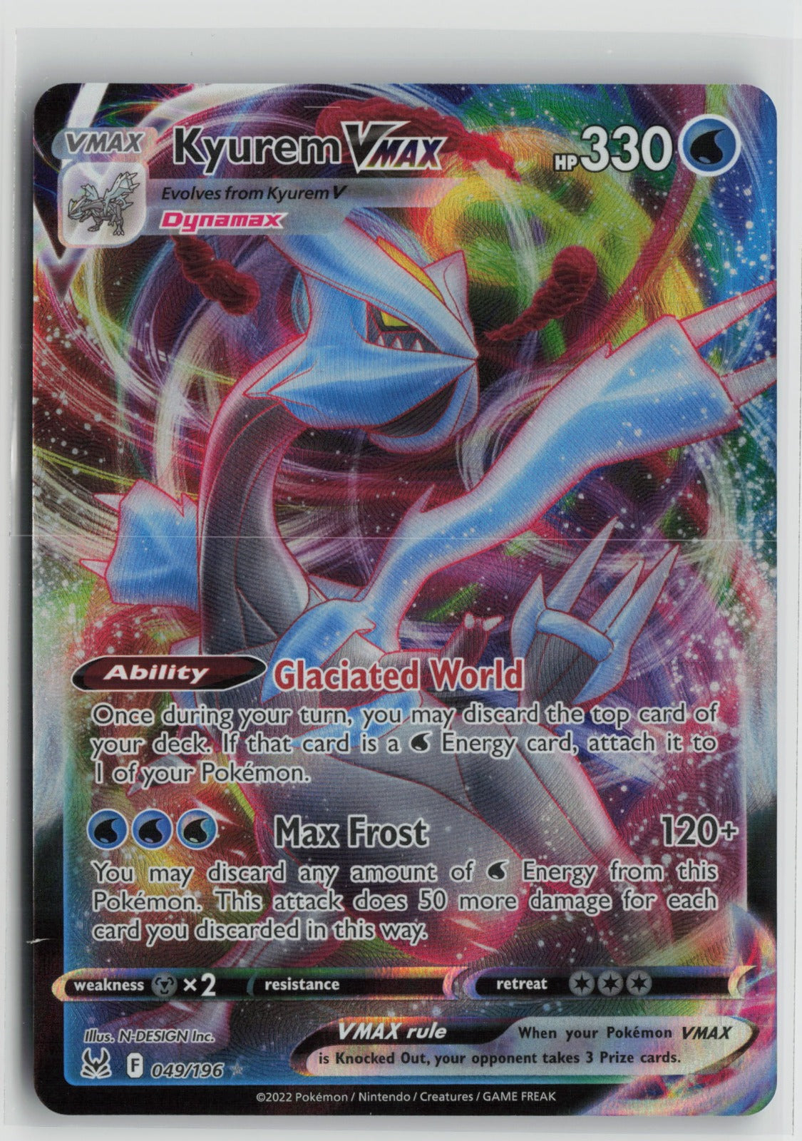 Kyurem VMAX Ultra Rare Holo SWSH11 049/196 NM