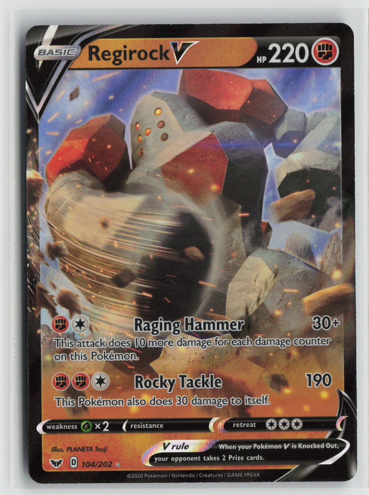Regirock V Ultra Rare Holo SWSH01 104/202 NM