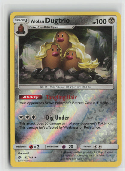 Alolan Dugtrio Holo Rare Reverse Holo SM01 87/149 LP