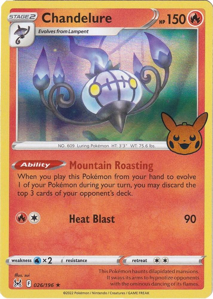 Chandelure Holo Rare Holo TTBB23 026/196 NM