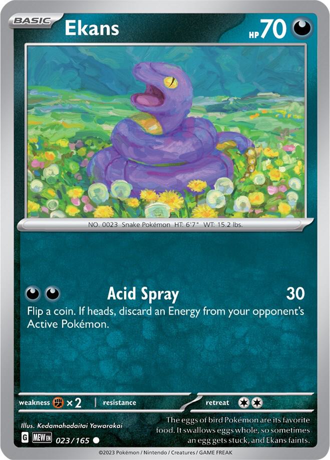 Ekans Common Reverse Holo MEW 023/165 NM