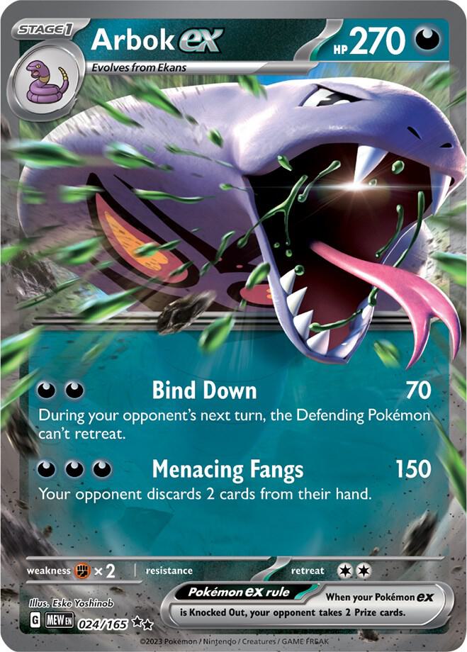 Arbok ex Double Rare Holo MEW 024/165 NM