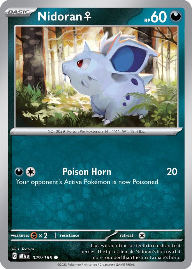 Nidoran F Common Regular MEW 029/165 NM