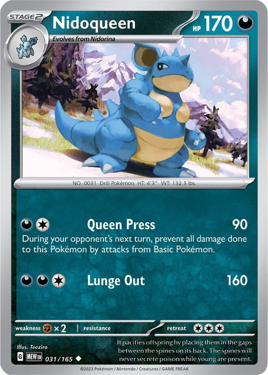 Nidoqueen Uncommon Regular MEW 031/165 NM